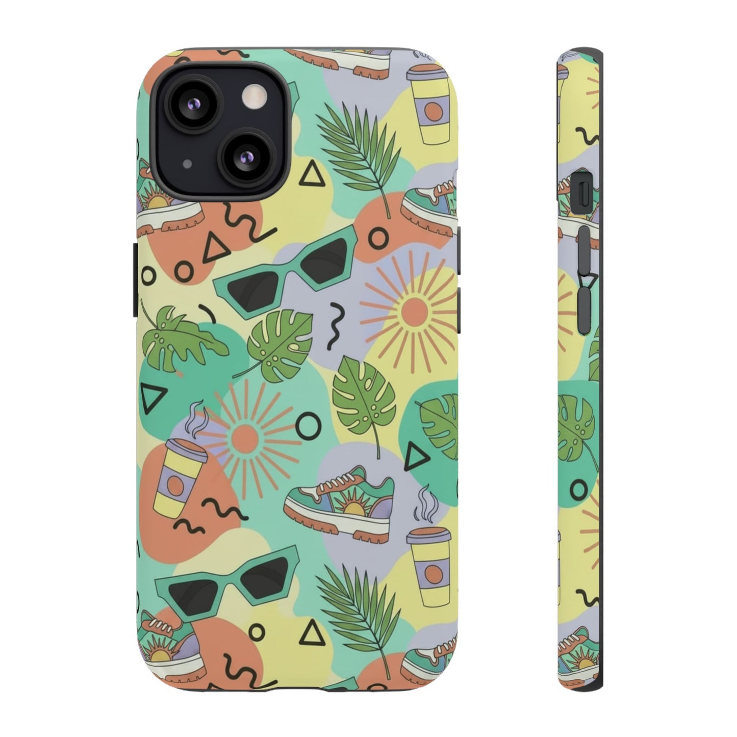 Tropical Summer Phone Case — Retro Sunglasses, Sneakers & Palm Pattern