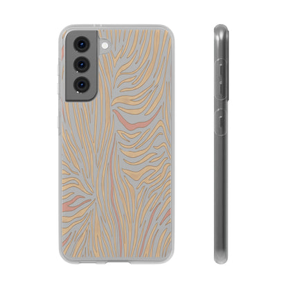 Neutral Zebra Print Flexi Case — Beige & Rose Gold Animal Pattern Phone Cover