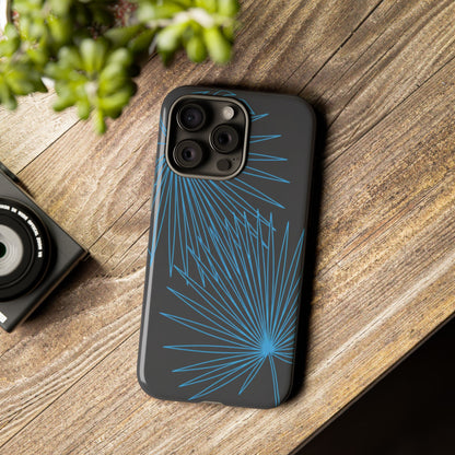 Blue Dandelion Burst Tough Phone Case — Protective Floral iPhone Cover