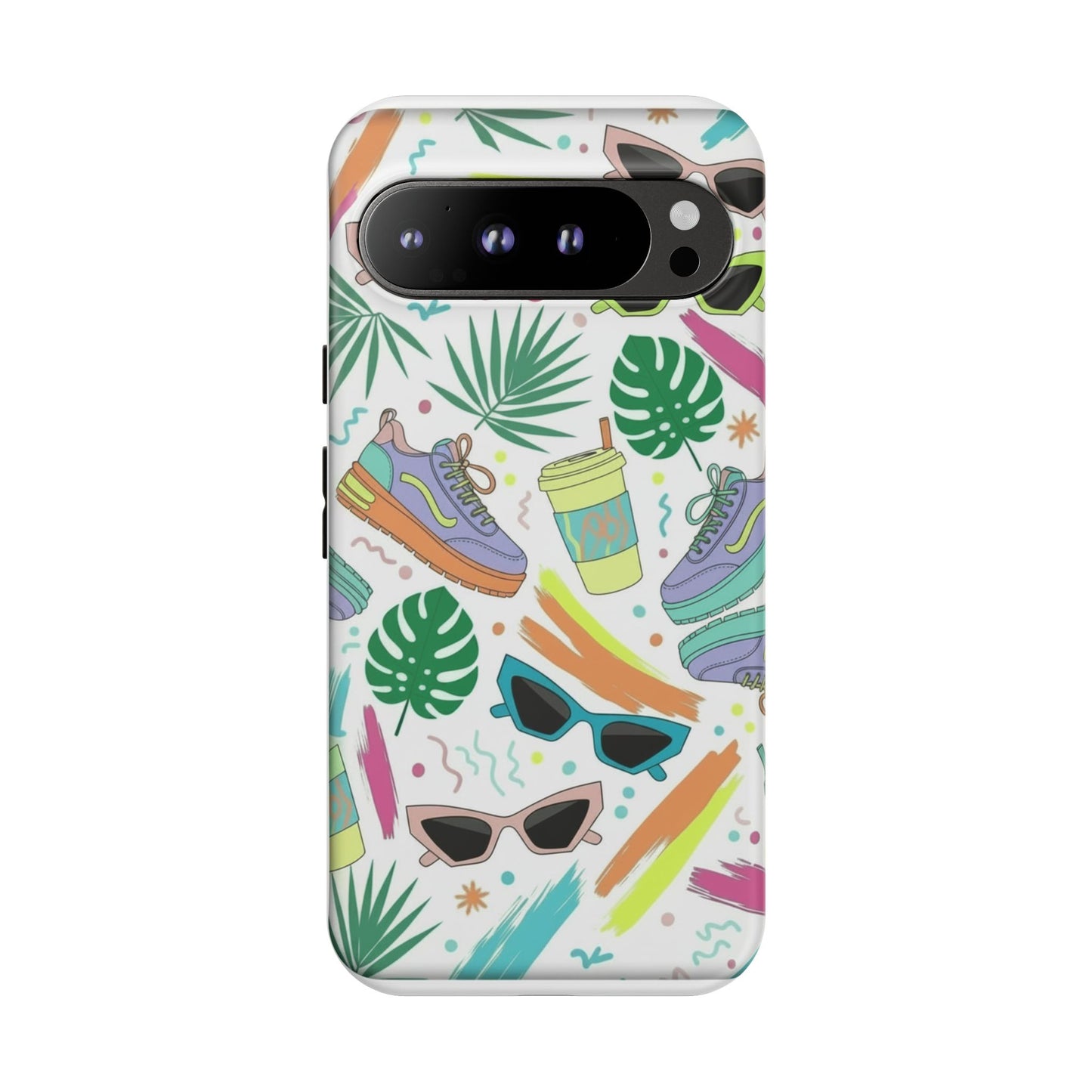 Tough Cases — Colorful Retro Sneakers & Sunglasses Phone Case