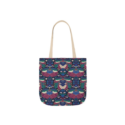 Floral Kaleidoscope Canvas Tote Bag — Colorful Patterned Market Tote