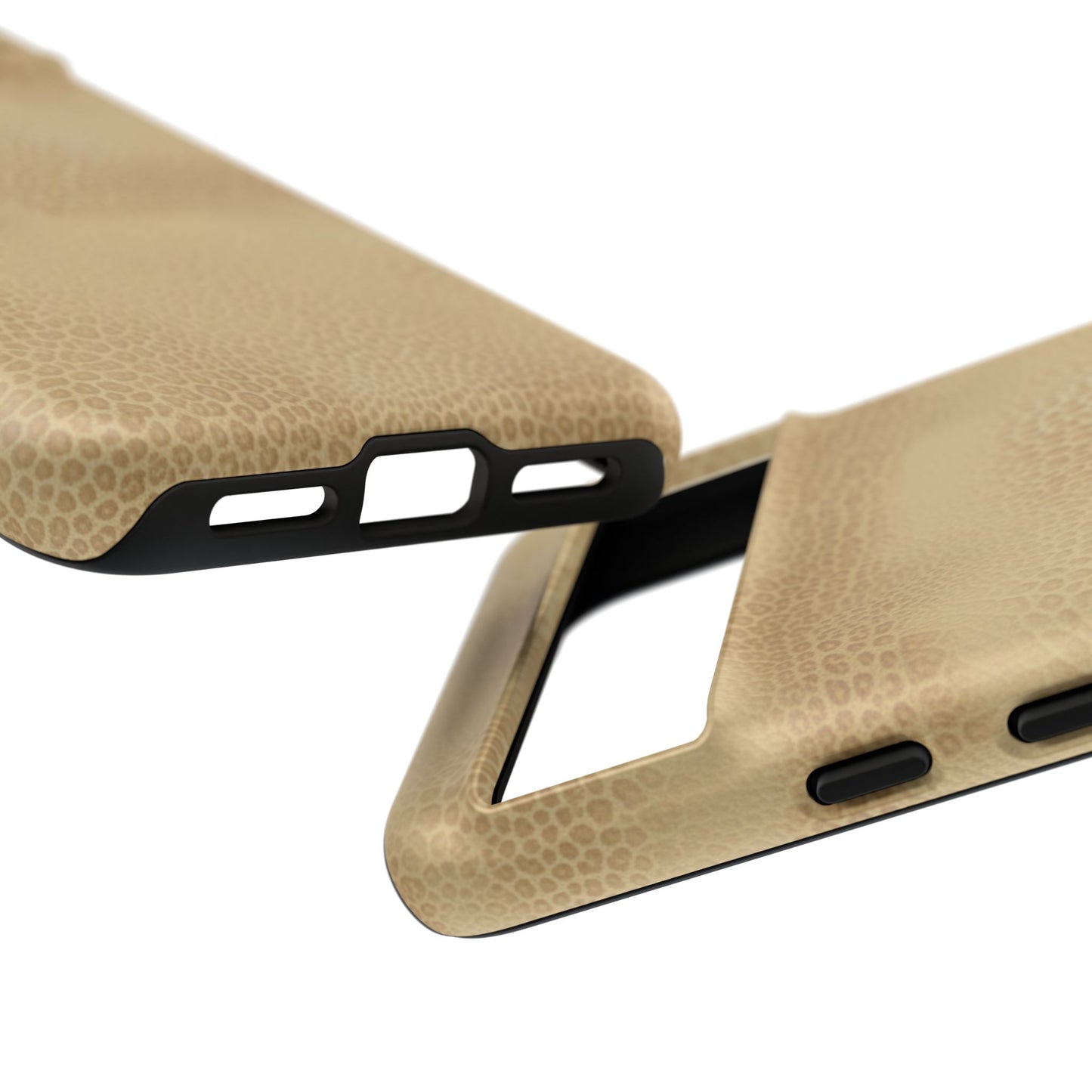 Tan Distressed Leather Texture Phone Case — Rugged Protective iPhone Cover