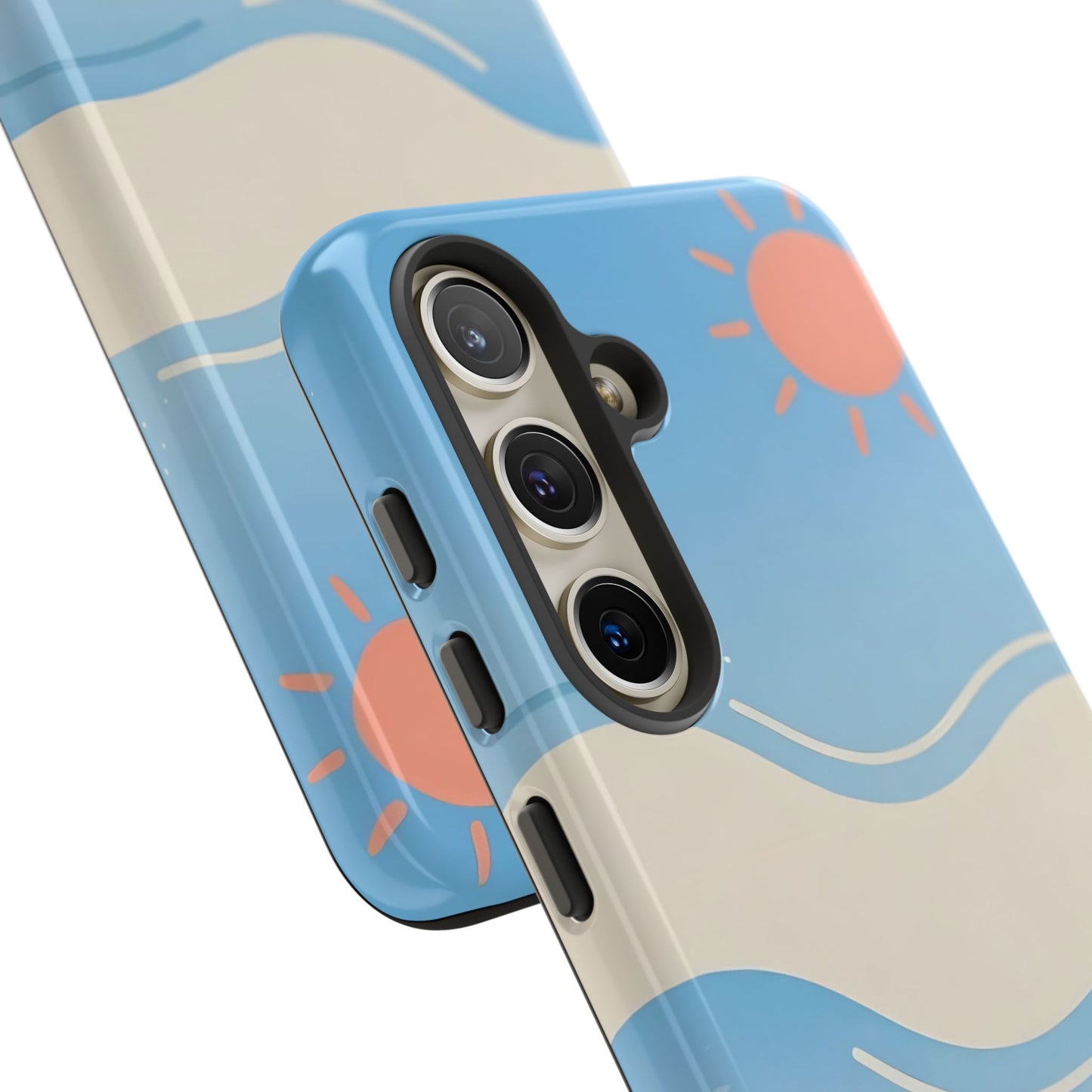 Beach Waves Tough Phone Case — Summer Sun & Seashell Protective Cover