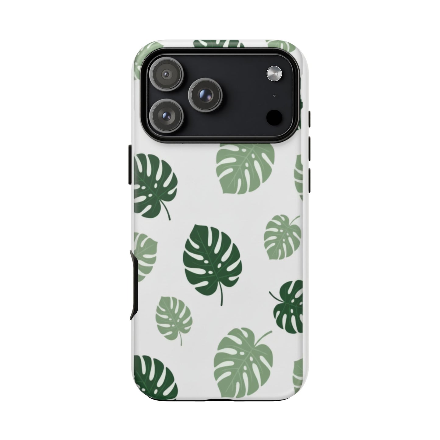 Monstera Leaf Tough Phone Case – Tropical Green Palm Pattern Protective Cover