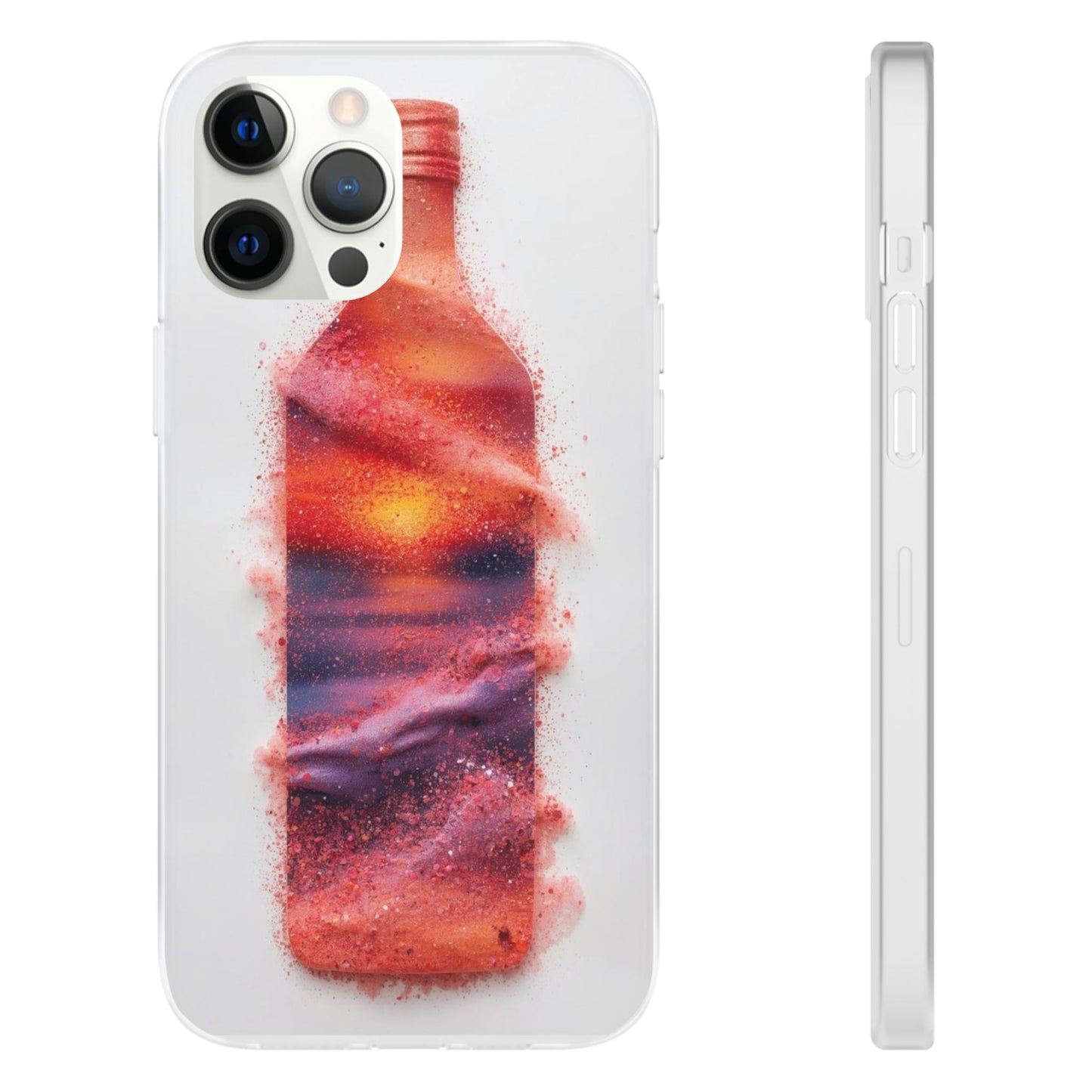 Galaxy Bottle Phone Case — Abstract Cosmic Beverage Design Flexible Case