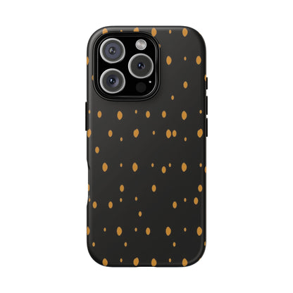 Black & Gold Dot Tough Phone Case — Protective Sparkle Pattern