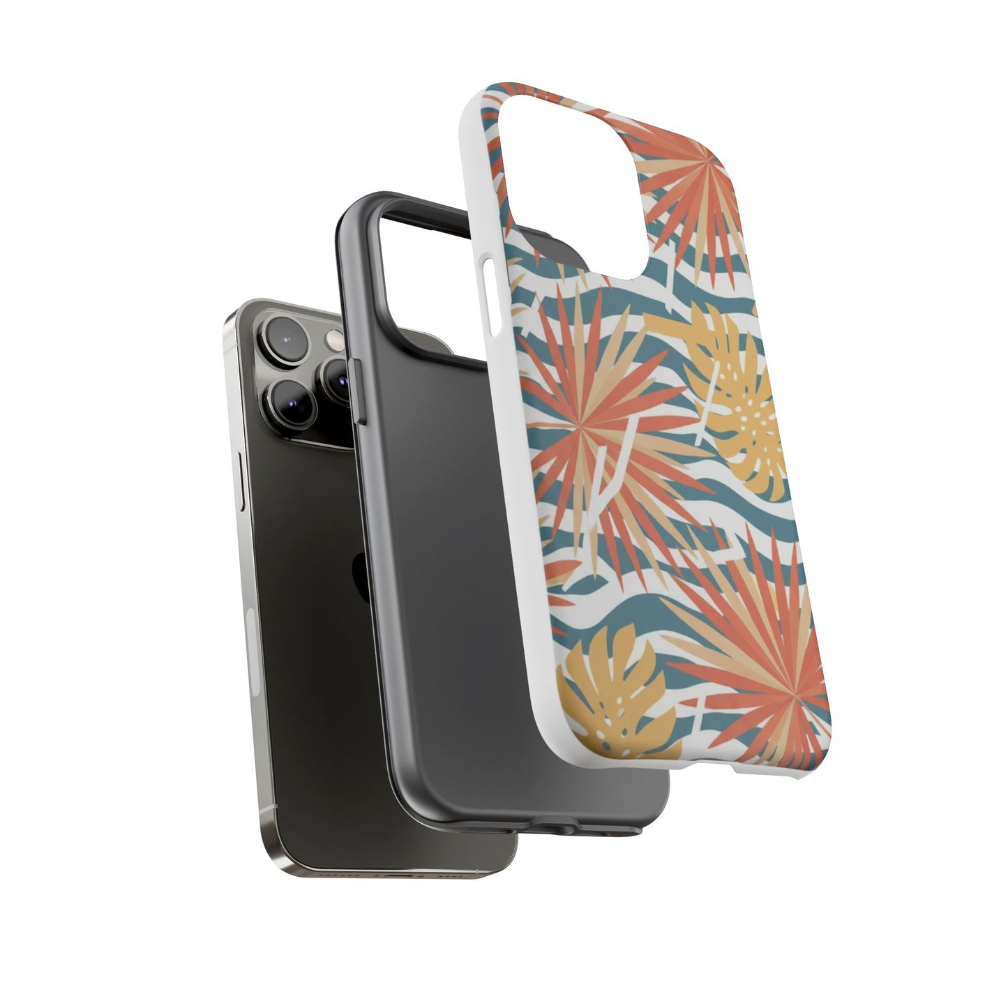 Tropical Palm Tough Phone Case – Retro Wave Floral Protective Cover