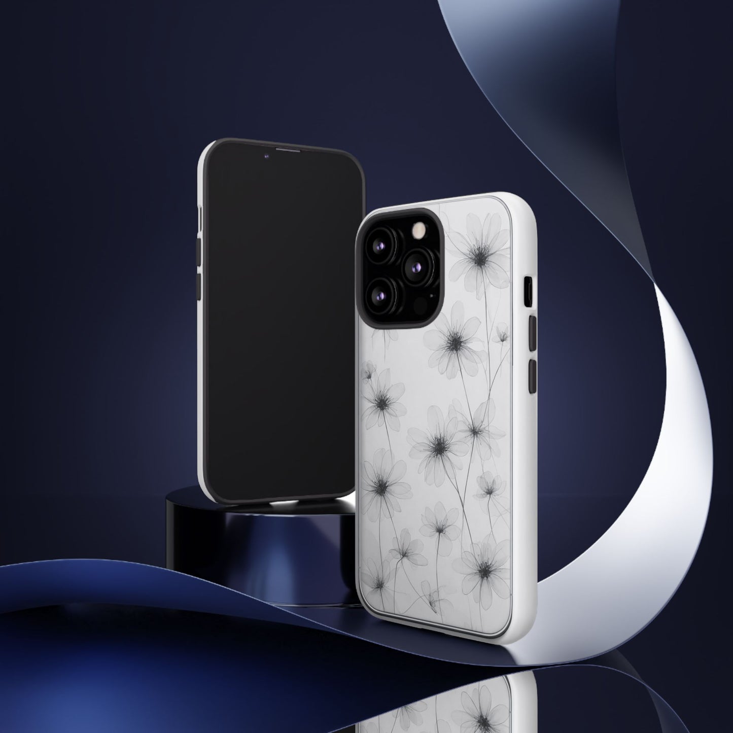 Tough Case — Black & White Floral Tough Phone Case