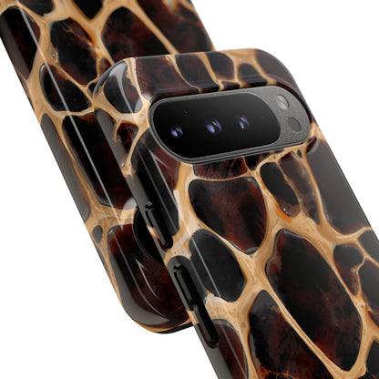 Phone Case — Brown Leather Dot Texture Rugged Protective Cover