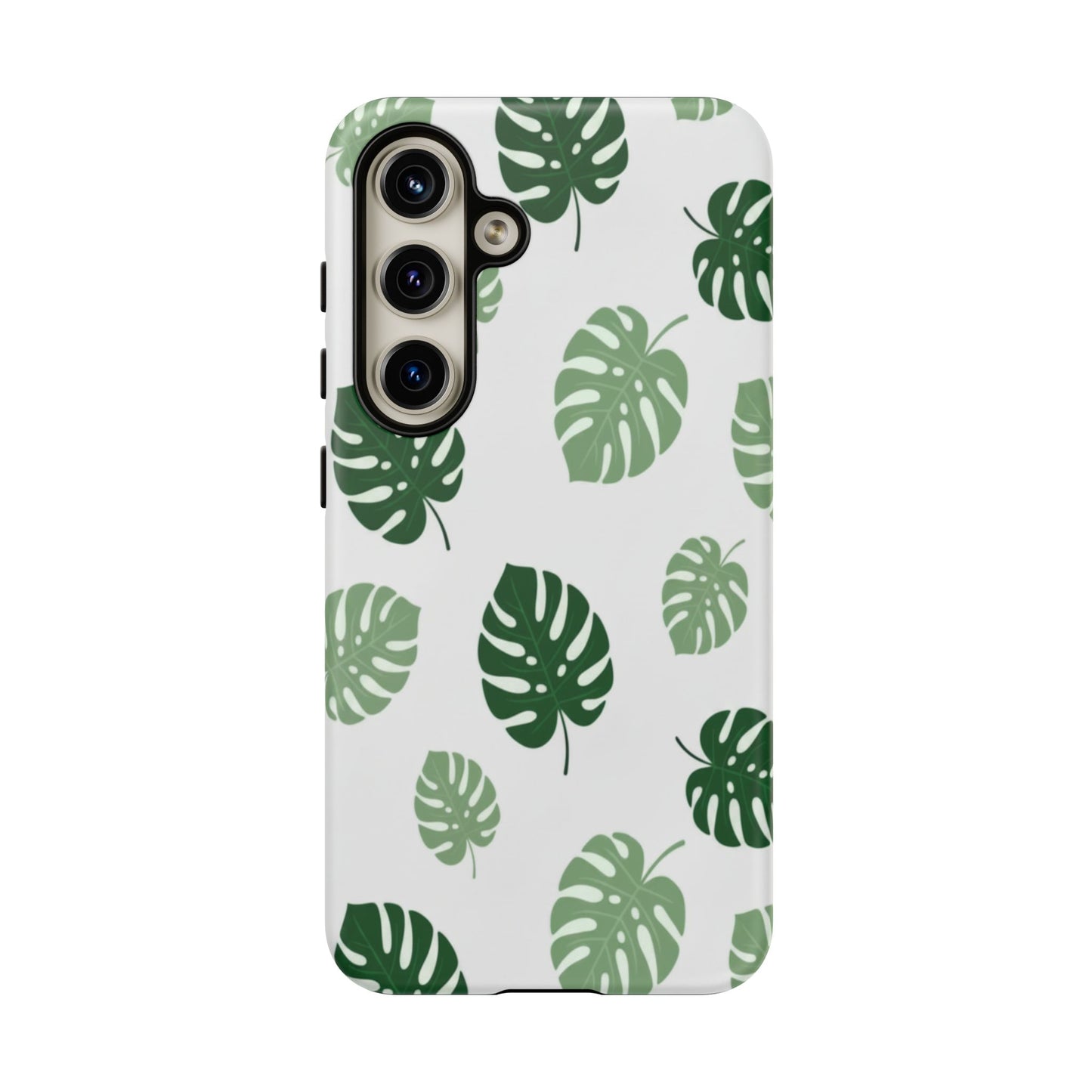 Monstera Leaf Phone Case — Tropical Green Pattern Tough Case
