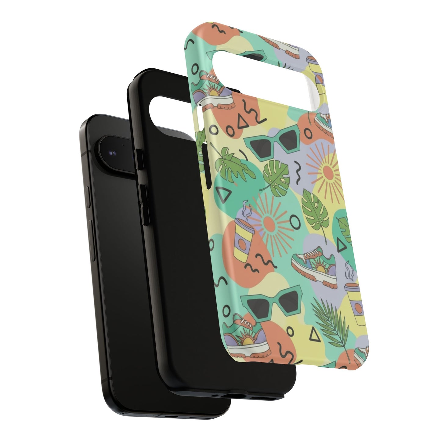 Tropical Summer Phone Case — Retro Sunglasses, Sneakers & Palm Pattern