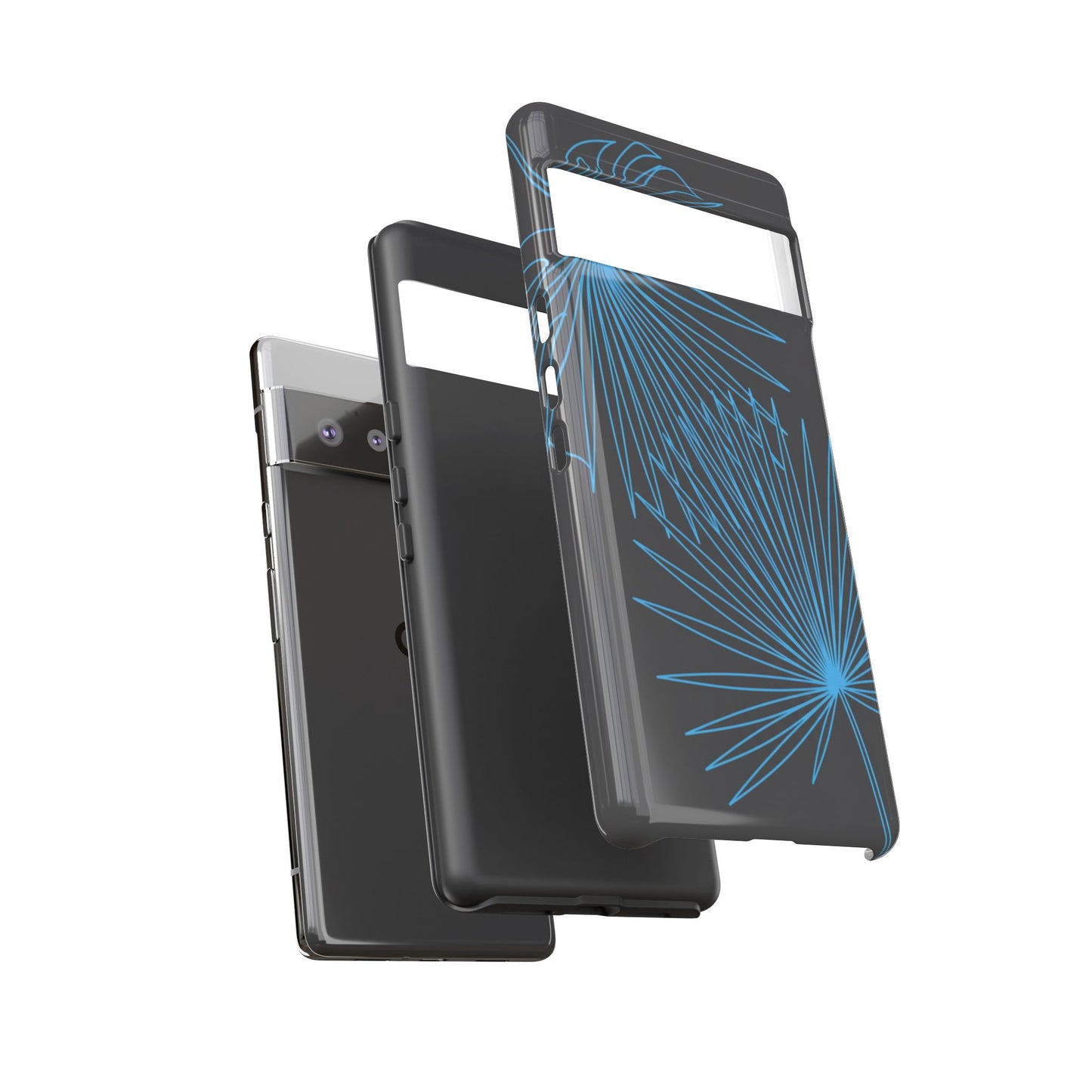 Blue Dandelion Burst Tough Phone Case — Protective Floral iPhone Cover