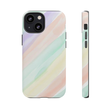 Pastel Watercolor Stripe Tough Phone Case