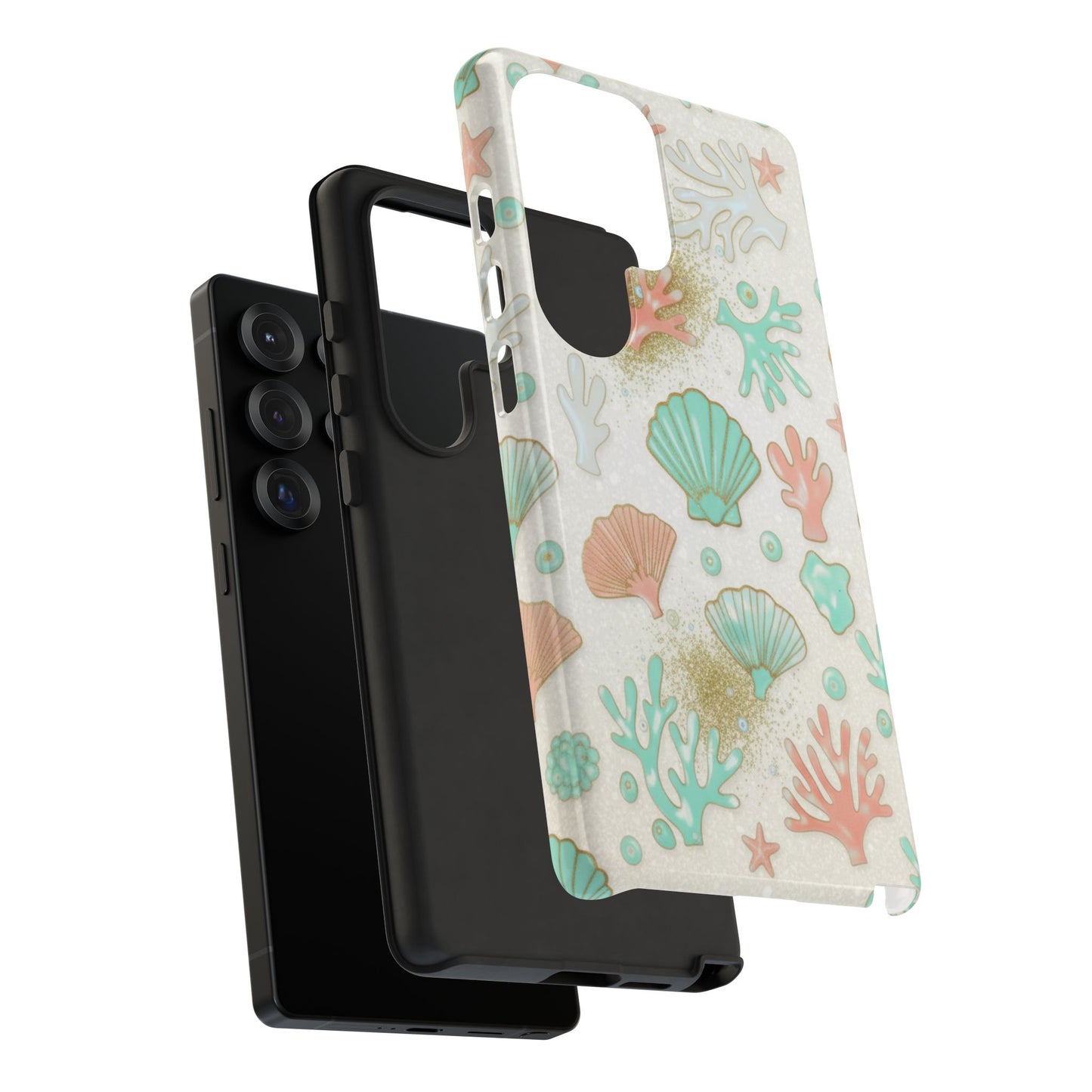 Seashell Coral Phone Case — Pastel Beach Shells Protective Tough Case