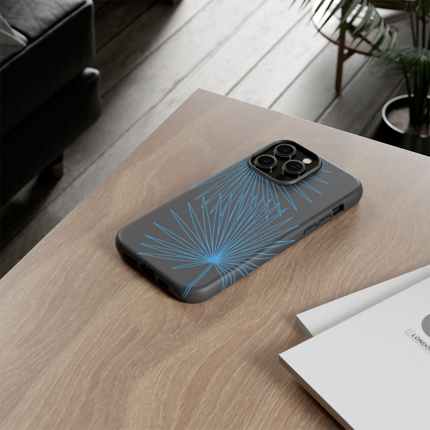 Blue Dandelion Burst Tough Phone Case — Protective Floral iPhone Cover