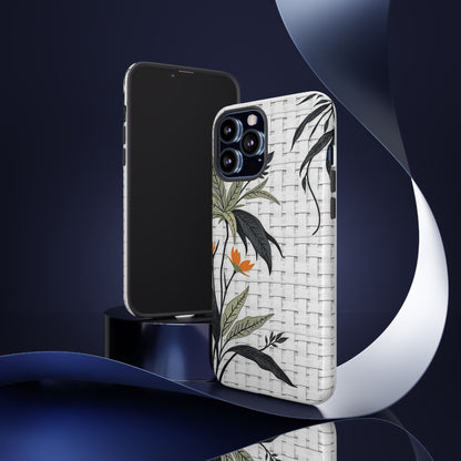 Floral Woven Tough Phone Case — Protective Botanical iPhone Cover