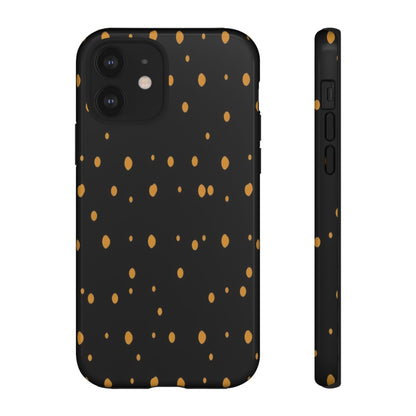 Black & Gold Dot Tough Phone Case — Protective Sparkle Pattern