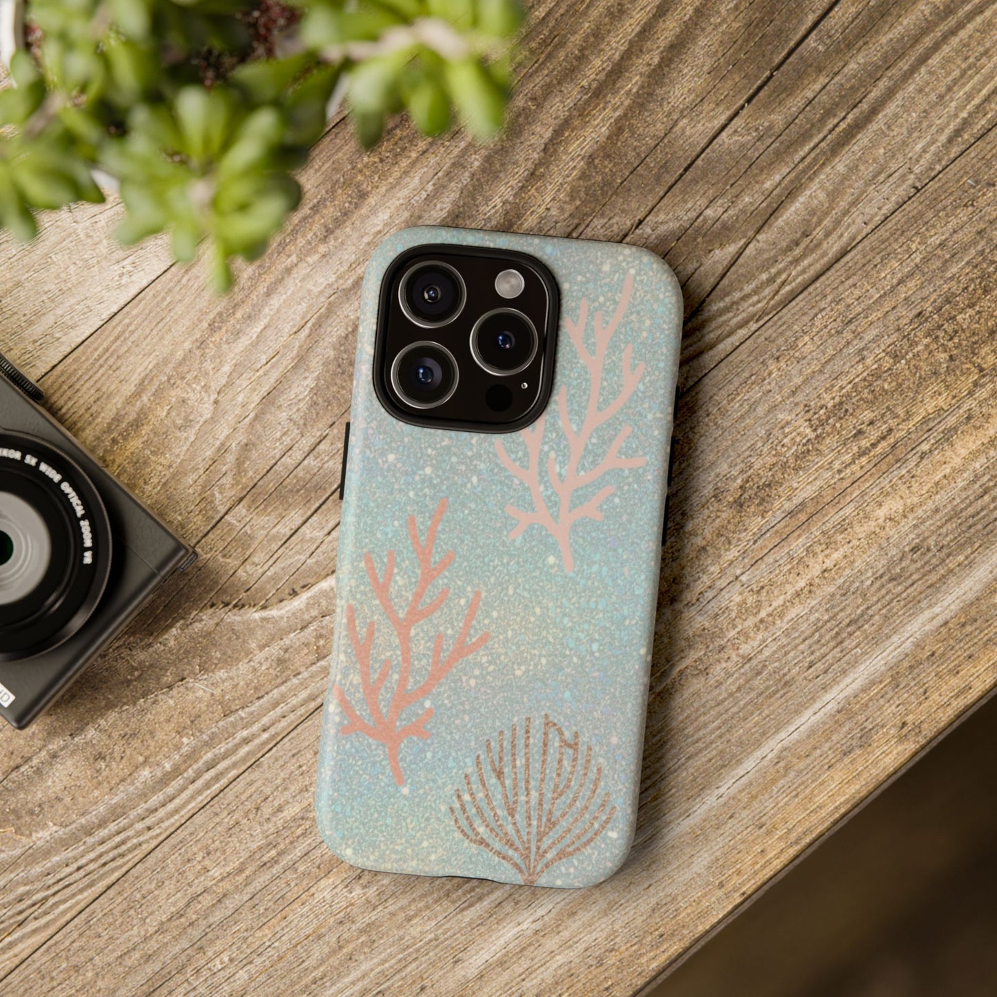 Seafoam Sparkle Phone Case – Coral & Seashell Tough Case