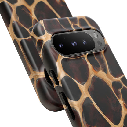 Phone Case — Brown Leather Dot Texture Rugged Protective Cover
