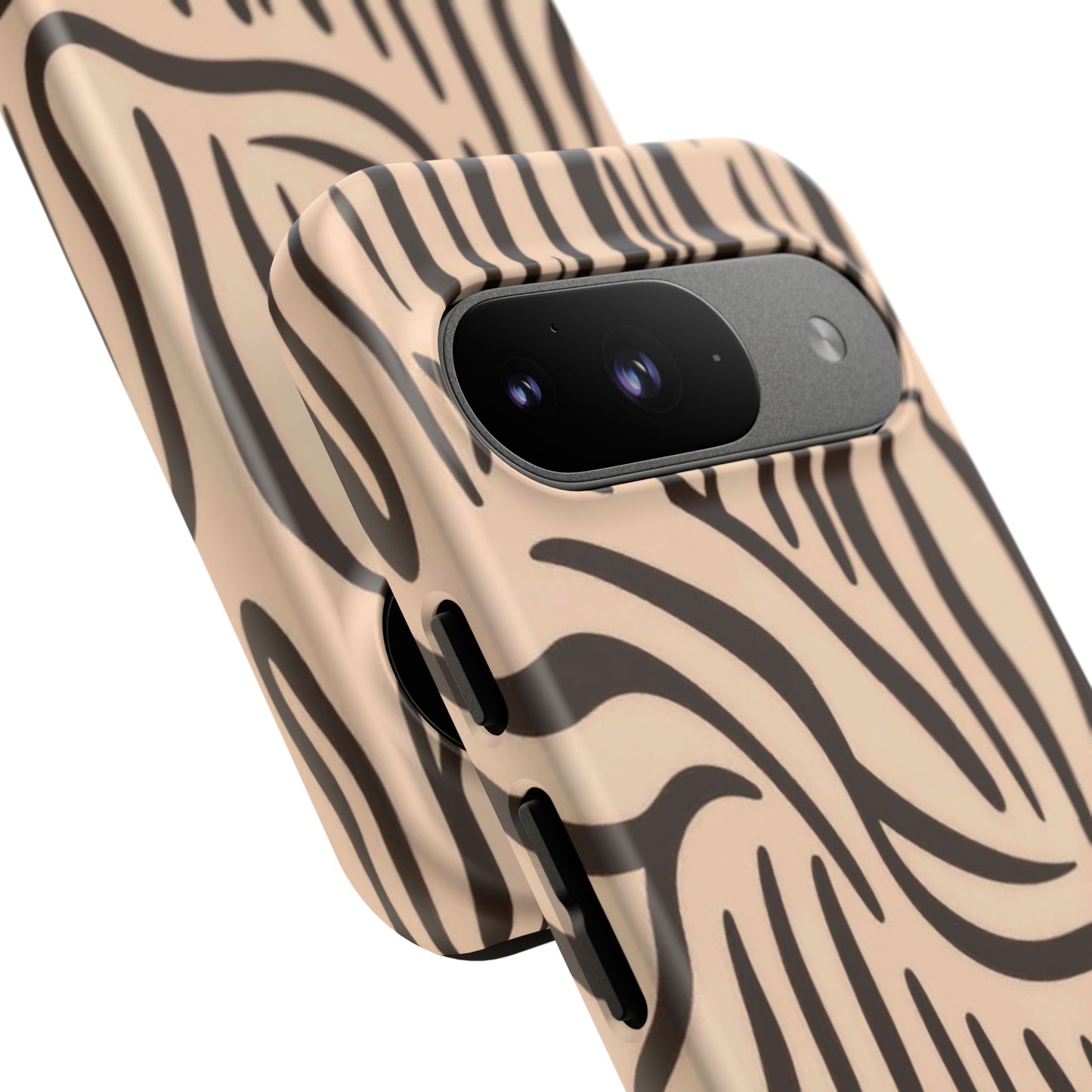 Zebra Stripe Tough Phone Case – Neutral Animal Print Protective Cover