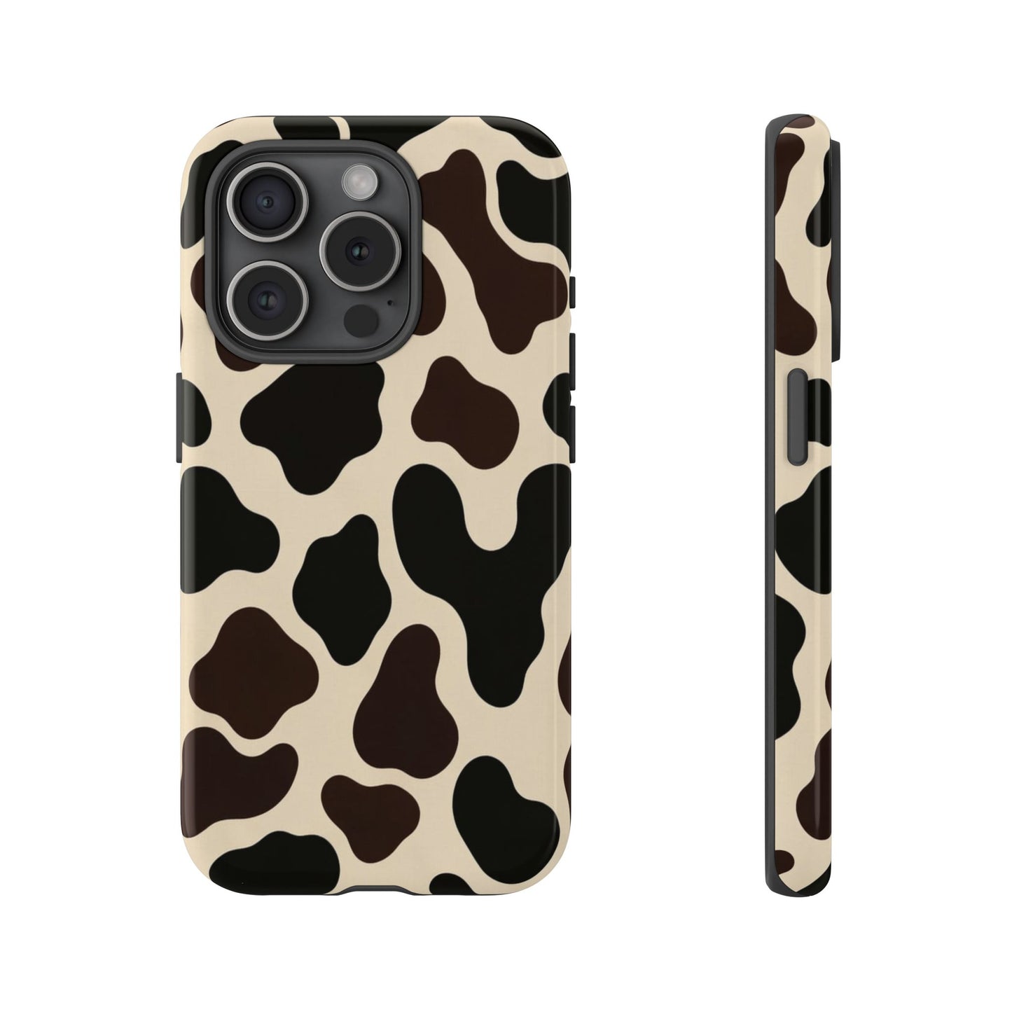 Cow Print Phone Case — Black & Cream Protective  Case