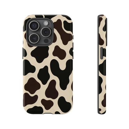 Cow Print Phone Case — Black & Cream Protective  Case