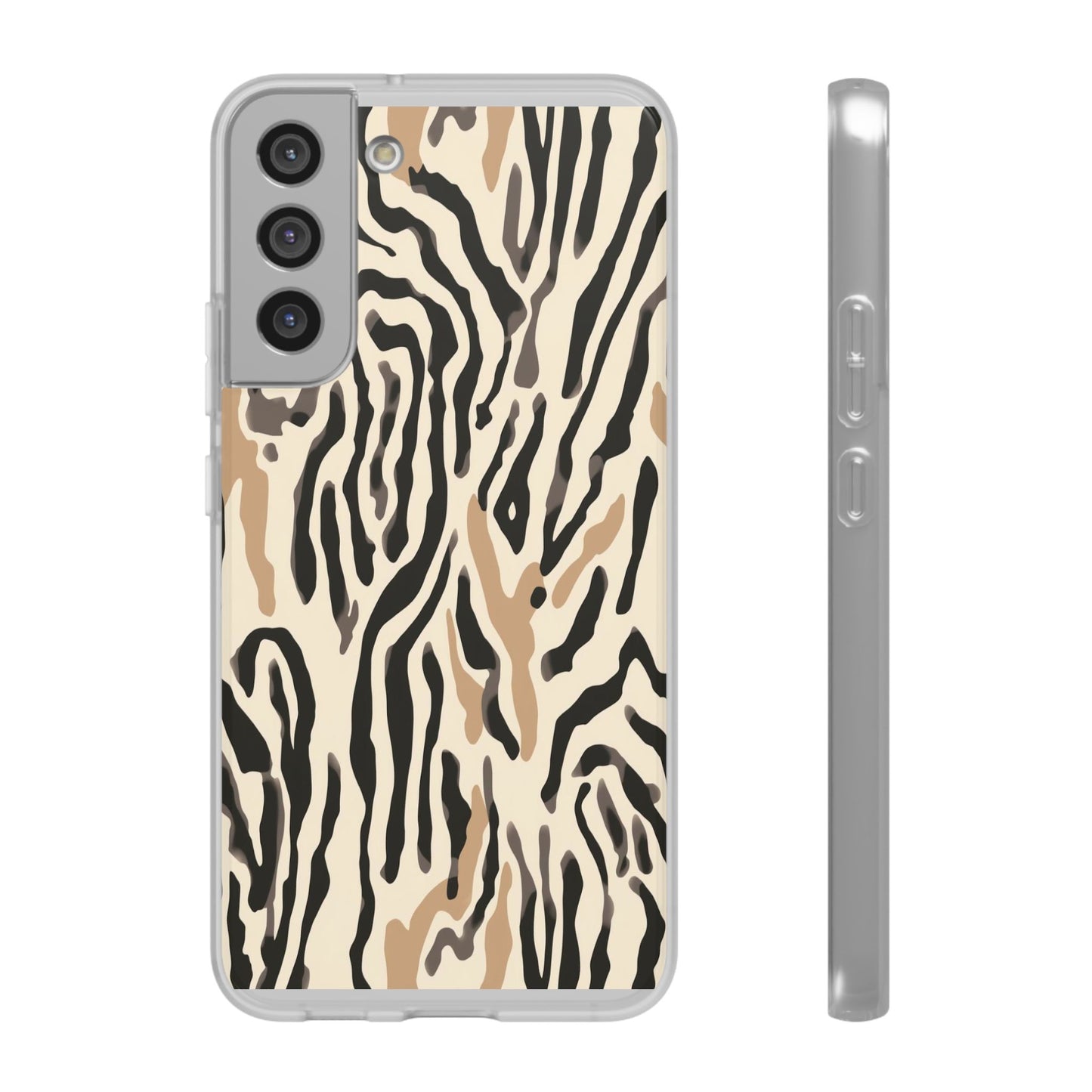 Zebra Stripe Phone Case – Neutral Animal Print Flexi Case