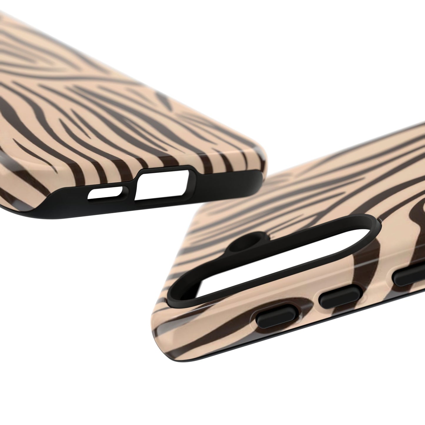 Zebra Stripe Tough Phone Case – Neutral Animal Print Protective Cover
