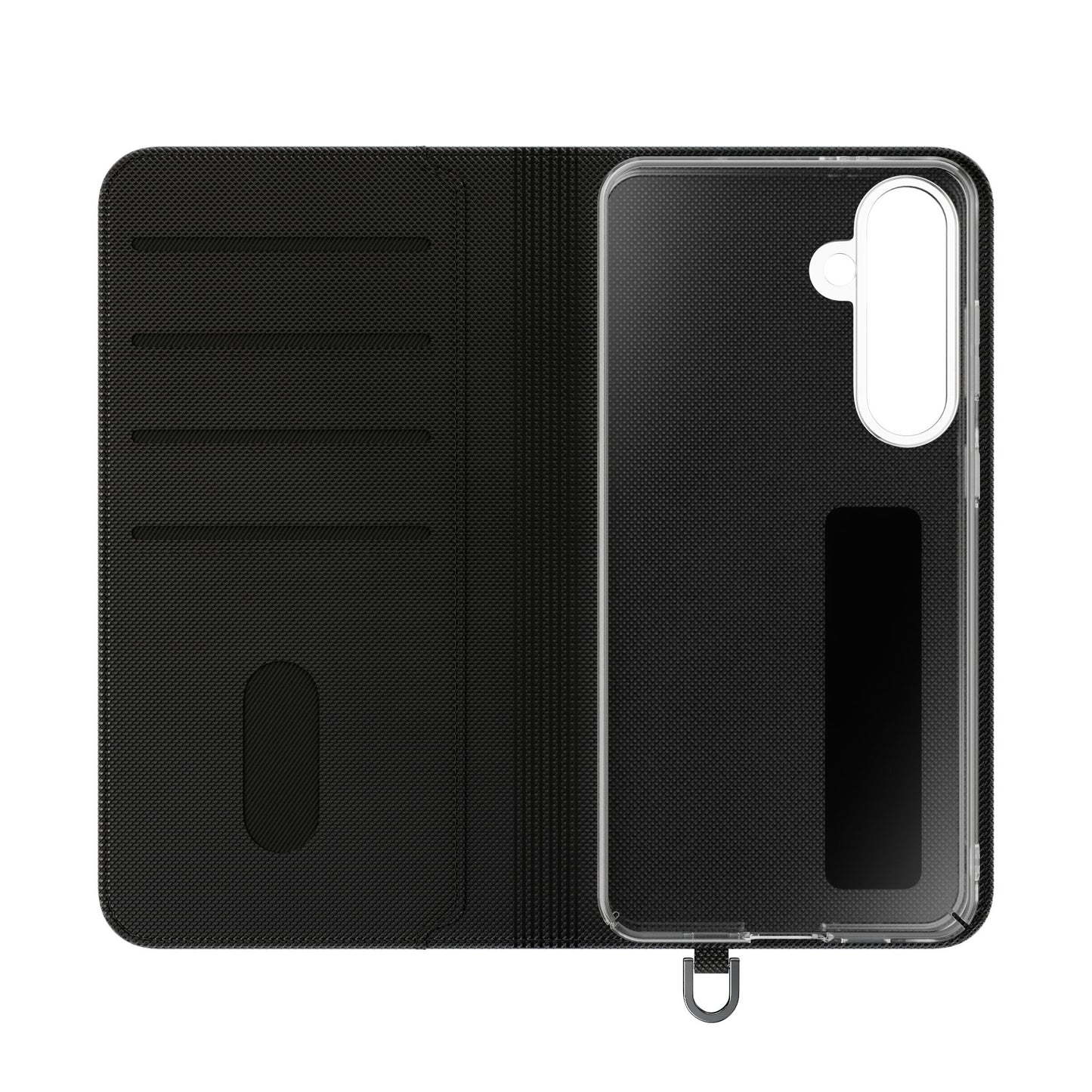 Botanical Noir Flip Phone Case — Dark Floral Wallet Cover with Card Slots