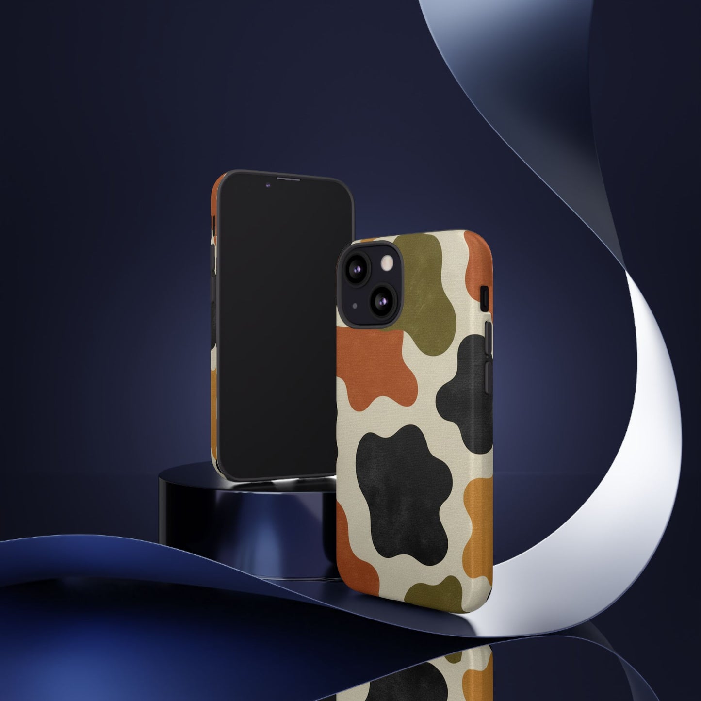 Retro Abstract Camouflage Phone Case — Earth Tone Tough Case