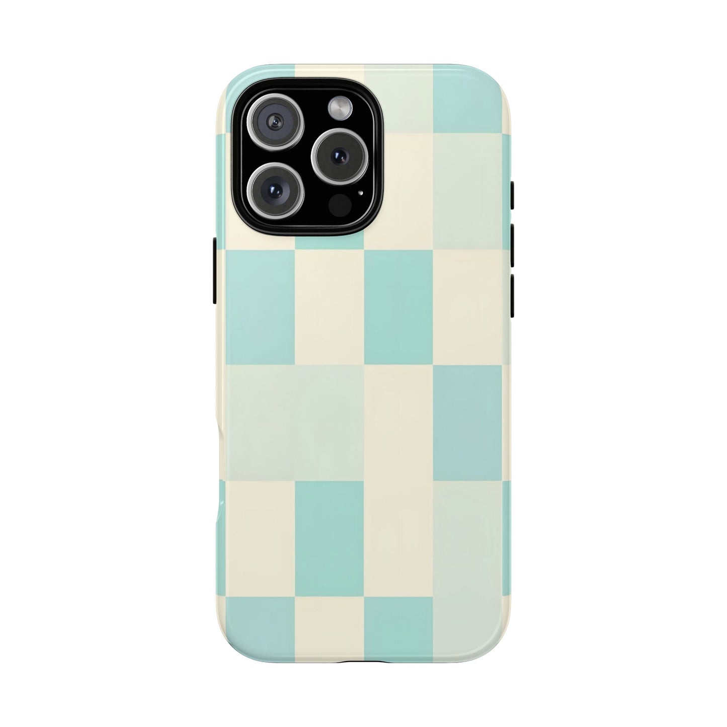 Pastel Checkerboard Tough Case – Mint & Cream Protective Phone Cover