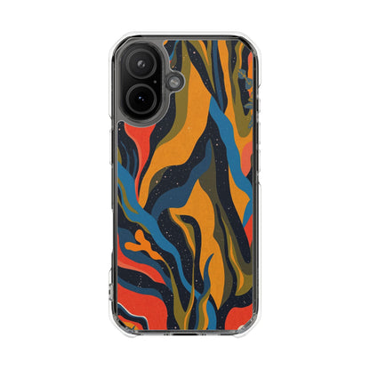 Clear Magnetic Phone Case — Retro Swirl Abstract Design
