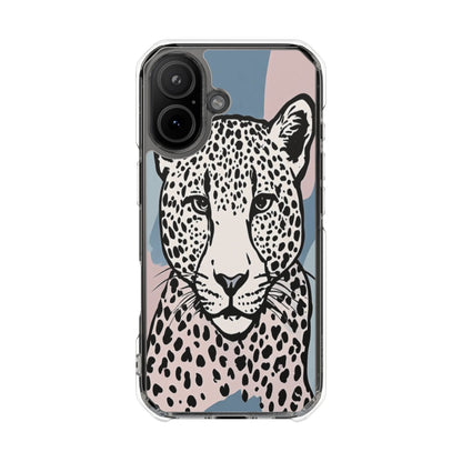Clear Magnetic Phone Case — Leopard Art Protective Impact Cover