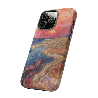 Sunset Coast Phone Case — Colorful Abstract Beach Art Tough Case
