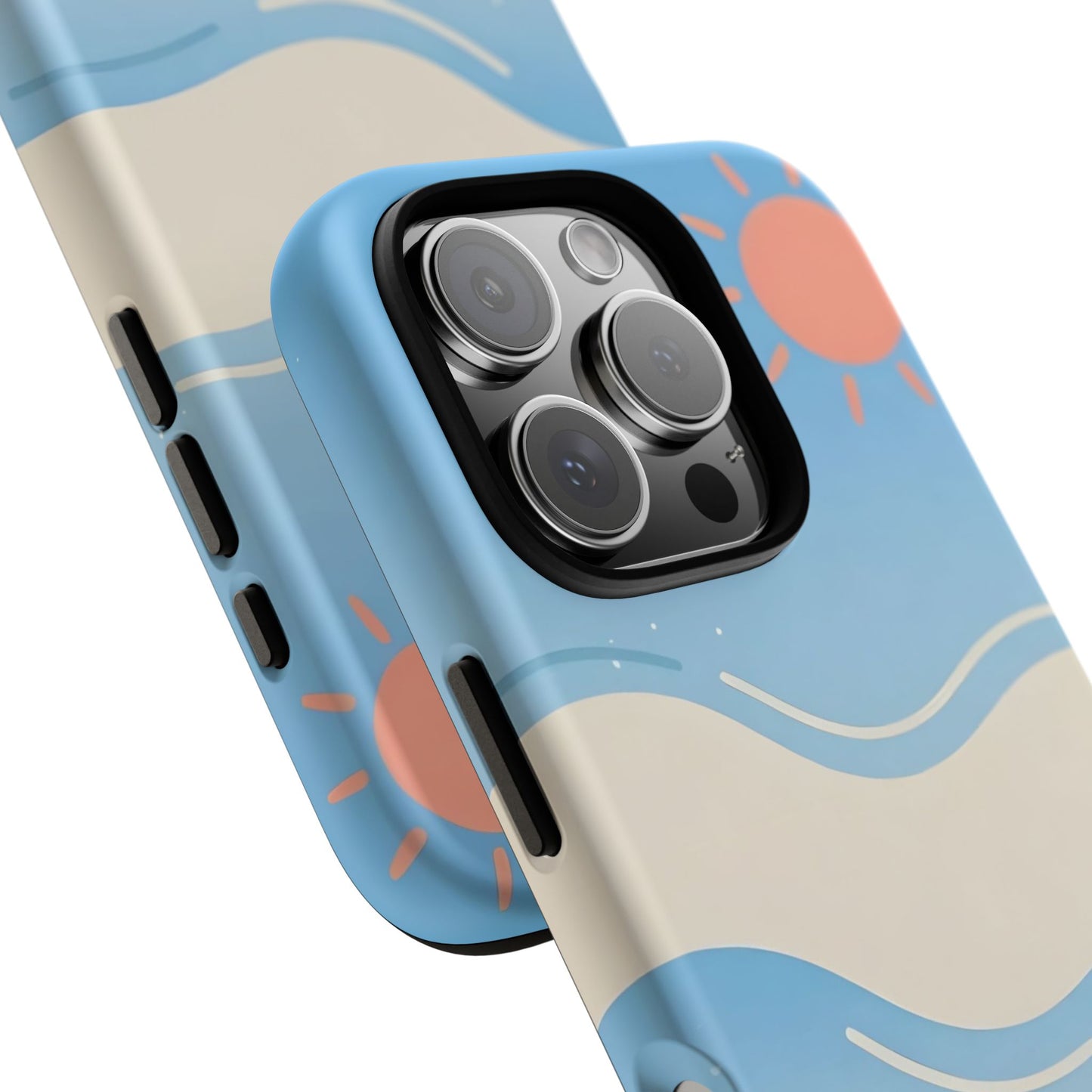 Beach Waves Tough Phone Case — Summer Sun & Seashell Protective Cover