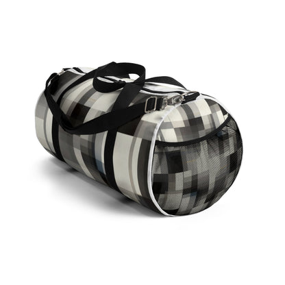 Monochrome Pixel Pattern Duffel Bag — Modern Travel Gym Bag