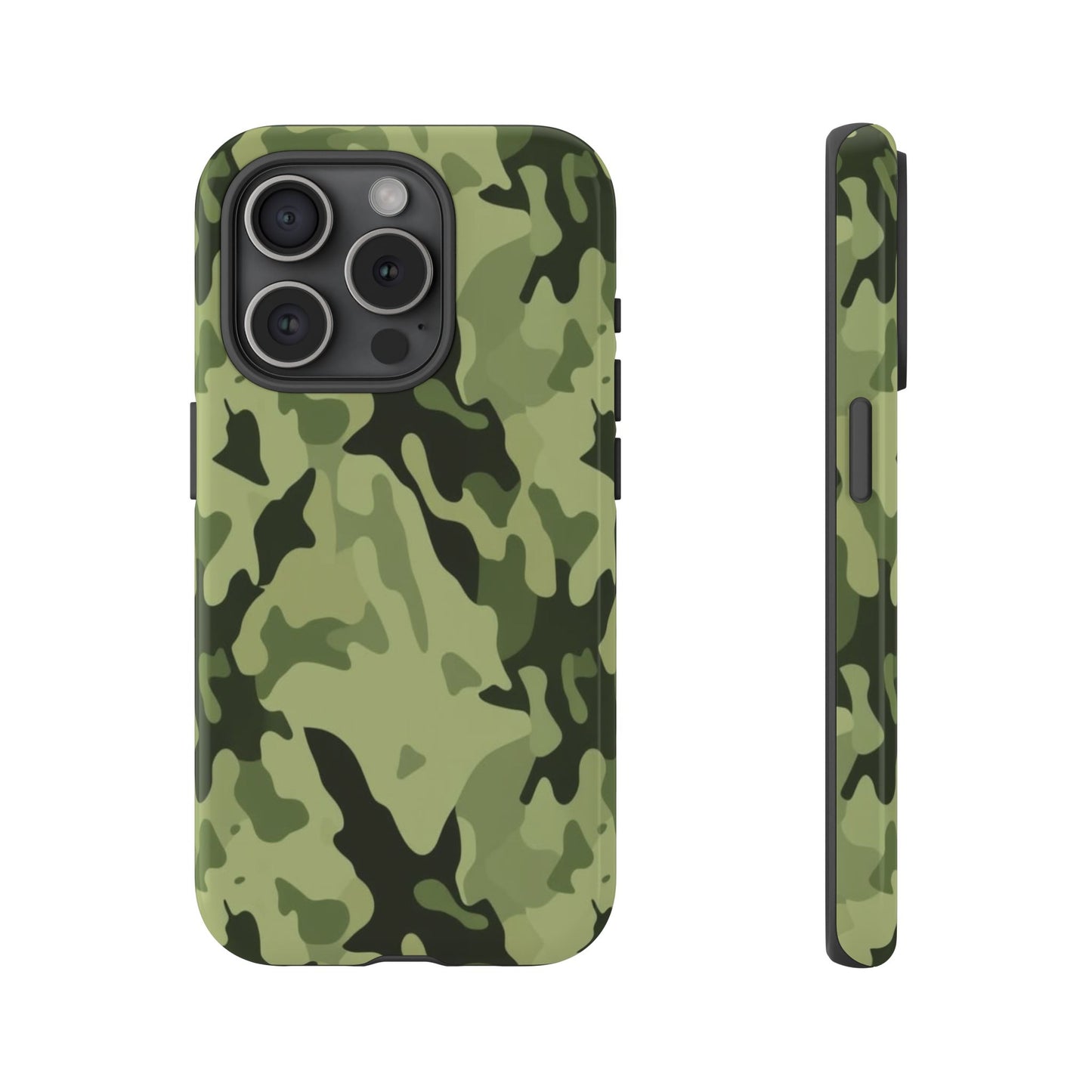 Camo Tough Phone Case — Military Green Protective iPhone Cover