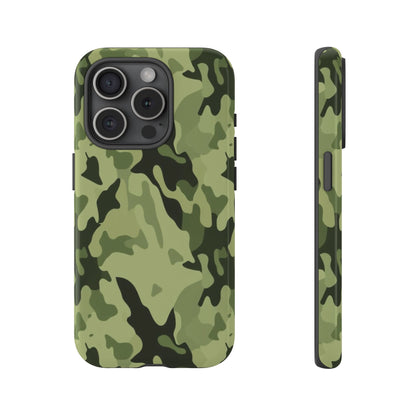 Camo Tough Phone Case — Military Green Protective iPhone Cover