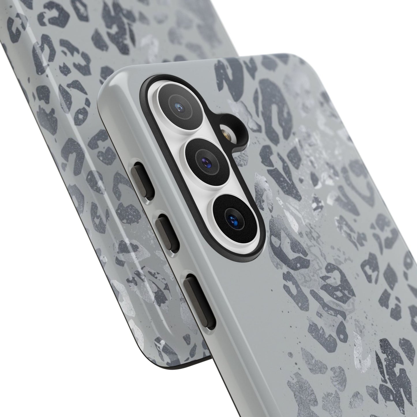 Gray Leopard Print Tough Phone Case
