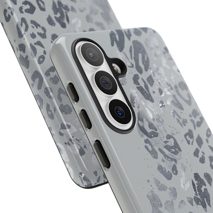 Gray Leopard Print Tough Phone Case