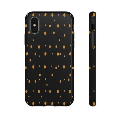 Black & Gold Dot Tough Phone Case — Protective Sparkle Pattern