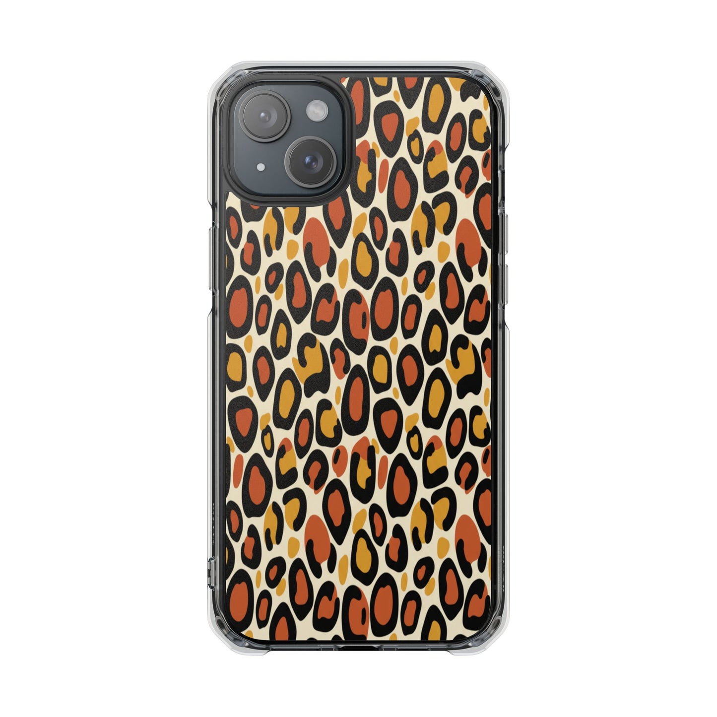 Leopard Print Magnetic Clear Impact Phone Case