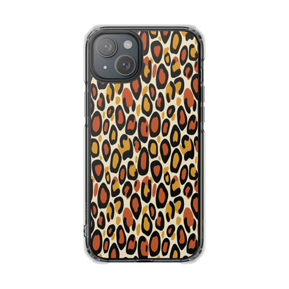 Leopard Print Magnetic Clear Impact Phone Case
