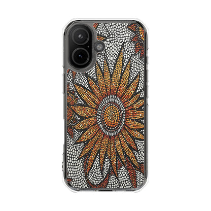 Clear Impact Phone Case — Mosaic Sunflower Magnetic Protective Case