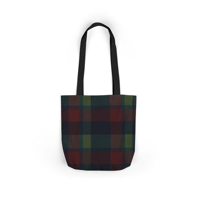 Plaid Canvas Tote Bag — Dark Autumn Tartan Market Tote