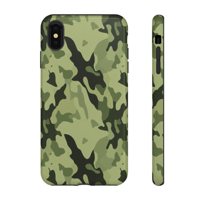 Camo Tough Phone Case — Military Green Protective iPhone Cover