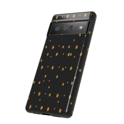 Black & Gold Dot Tough Phone Case — Protective Sparkle Pattern