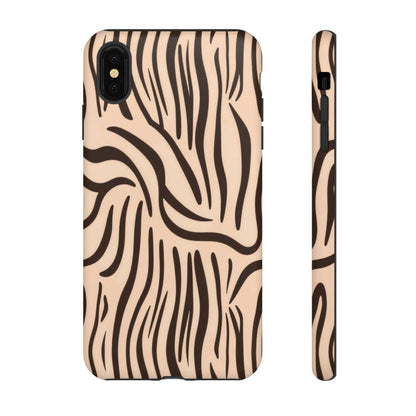 Zebra Stripe Tough Phone Case – Neutral Animal Print Protective Cover