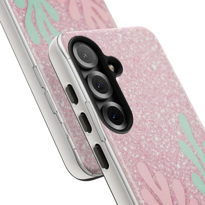 Pink Glitter Seaweed Tough Case - Sparkle Protective Phone Cover