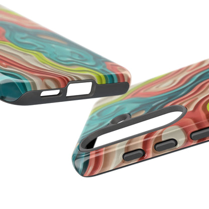 Abstract Contour Phone Case — Colorful Topographic Pattern Tough Case